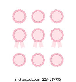 Badges vector icons. Emblem premium logo, vector template icons ribbon collection. Vintage emblem and icon, decoration logo parts illustration.