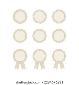 Badges vector icons. Emblem premium logo, vector template icons ribbon collection. Vintage emblem and icon, decoration logo parts illustration.