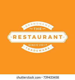 Badges Vector Template -  Restaurant Badge. Icon, symbol and color background.