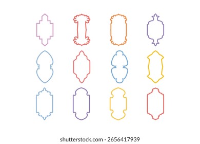 Insignias Diseño de marco de Vertical Línea en negrita - SET 12