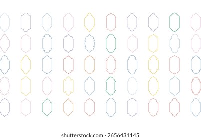 Badges Vertical Frame Design Bold Line- SET 50