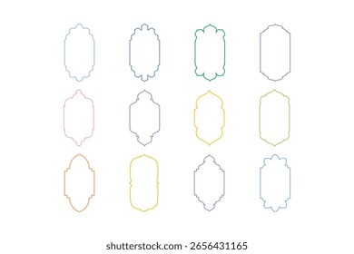Abzeichen Vertikal Rahmen Design Fett Linie - SET 12