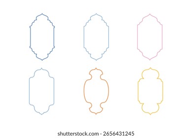 Abzeichen Vertikaler Rahmen Design Fett Linie - SET 6