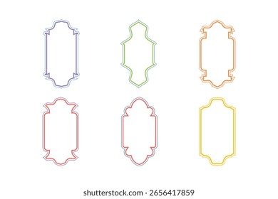 Emblemas Vertical Frame Design linhas duplas - SET 6