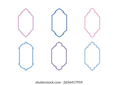 Abzeichen Vertikaler Rahmen Design doppelte Linien- SET 6
