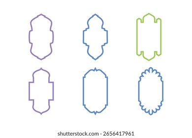 Badges Vertical Frame Design double lines- SET 6
