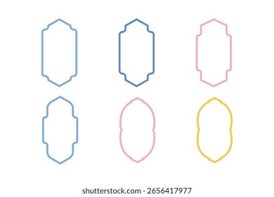 Emblemas Vertical Frame Design linhas duplas - SET 6
