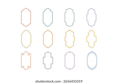Badges Vertical Frame Design double lines- SET 12