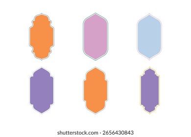 Badges Vertical Frame Design Glyph - SET 6