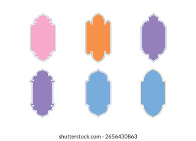 Badges Vertical Frame Design Glyph - SET 6