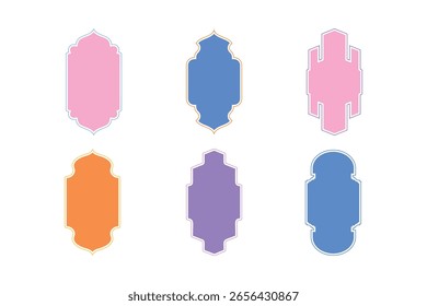 Badges Vertical Frame Design Glyph - SET 6