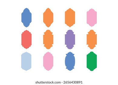 Badges Vertical Frame Design Glyph - SET 12