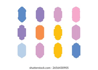 Badges Vertical Frame Design Glyph - SET 12