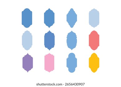 Badges Vertical Frame Design Glyph - SET 12
