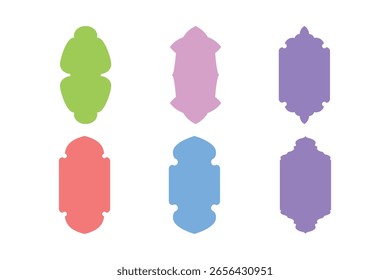 Badges Vertical Frame Design Glyph - SET 6