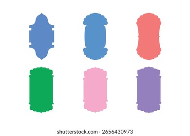 Badges Vertical Frame Design Glyph - SET 6