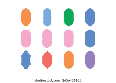 Badges Vertical Frame Design Glyph - SET 6