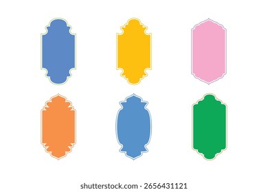 Badges Vertical Frame Design Glyph - SET 6