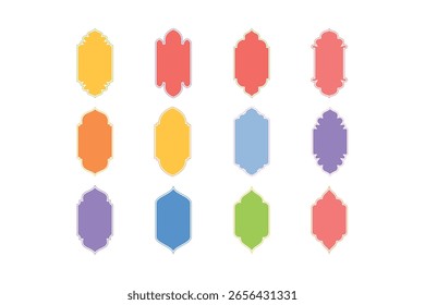 Badges Vertical Frame Design Glyph - SET 12