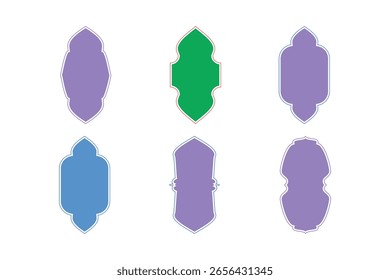 Badges Vertical Frame Design Glyph - SET 6