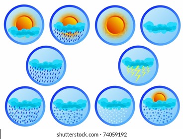 Badges with weather phenomena