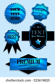 Badges,ribbons and labels set. Vector illustration. Isolated on background.
