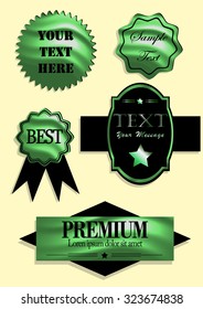 Badges,ribbons and labels set. Vector illustration. Isolated on background.