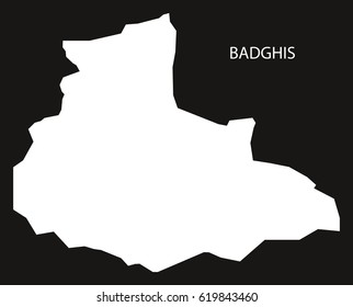 Badghis Afghanistan map black inverted silhouette illustration