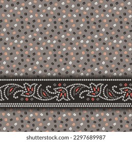 badhani border pattern on grey background
