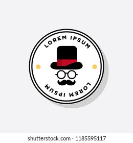 Badhe with Hat Spectacles and Moustache Flat Vector Illustration