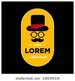 Badhe with Hat Spectacles and Moustache Flat Vector Illustration