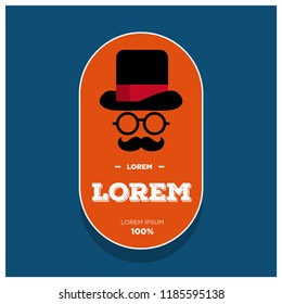 Badhe with Hat Spectacles and Moustache Flat Vector Illustration