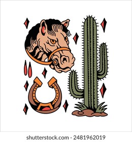 badland flash tattoo vector design