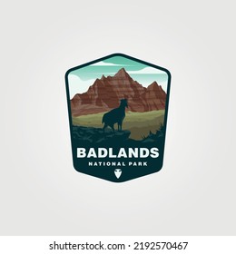 badlands national park logo vintage vector symbol illustration design