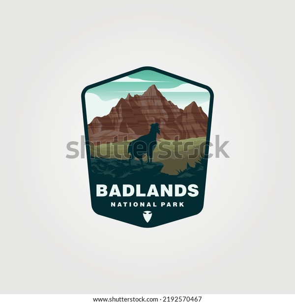badlands national park logo vintage vector symbol
illustration design