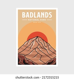 Badlands National Park poster vector illustration design