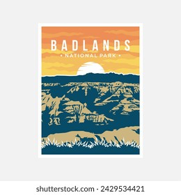 Badlands National Park poster vector illustration design