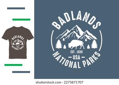 Badlands national park t shirt design