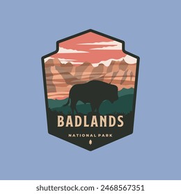 badlands national park vintage logo vector symbol illustration design