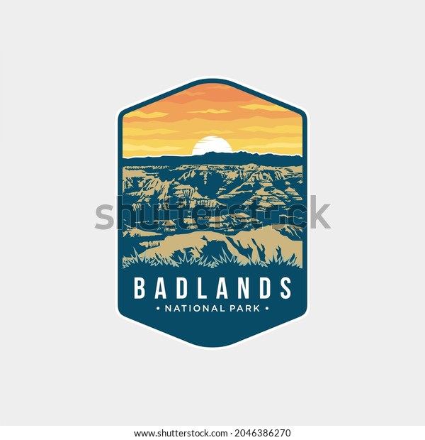 Badlands Park Emblem\
patch logo\
illustration