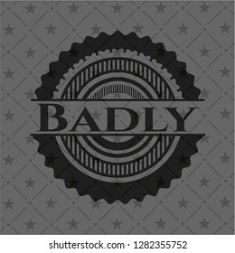 Badly dark emblem. Retro
