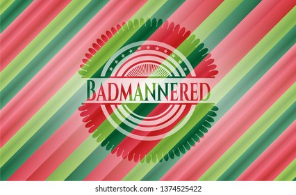Badmannered christmas style emblem.