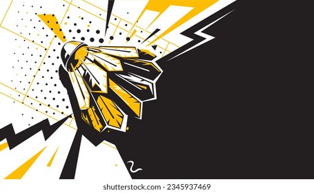 Badminton abstract background design. Vector illustration of sports concept