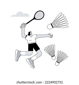 Badminton Abstract Concept Vector Illustration. Racket Sport, Outdoor Recreational Activity, Badminton Tournament, Sporting Goods, People Playing, Club Training, Competition Abstract Metaphor.