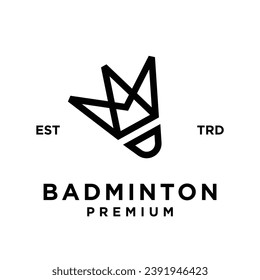 Badminton abstract icon design illustration template