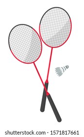 Badminton accessories flat vector illustration. 