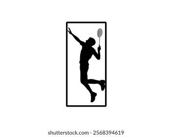 badminton athlete silhouette high vector