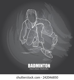 Badminton background Design. Hand drawn.