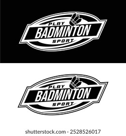 Logotipo do emblema de badminton no estilo minimalista moderno