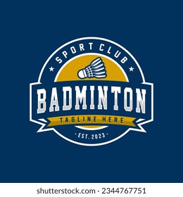 Badminton badge logo in modern style